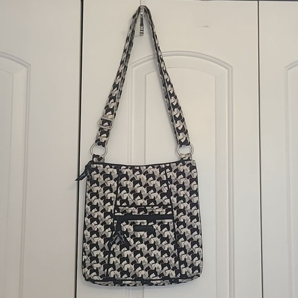 Vera Bradley Hipster Quilted Scottie Dog Messenger Bag Crossbody Purse Bag